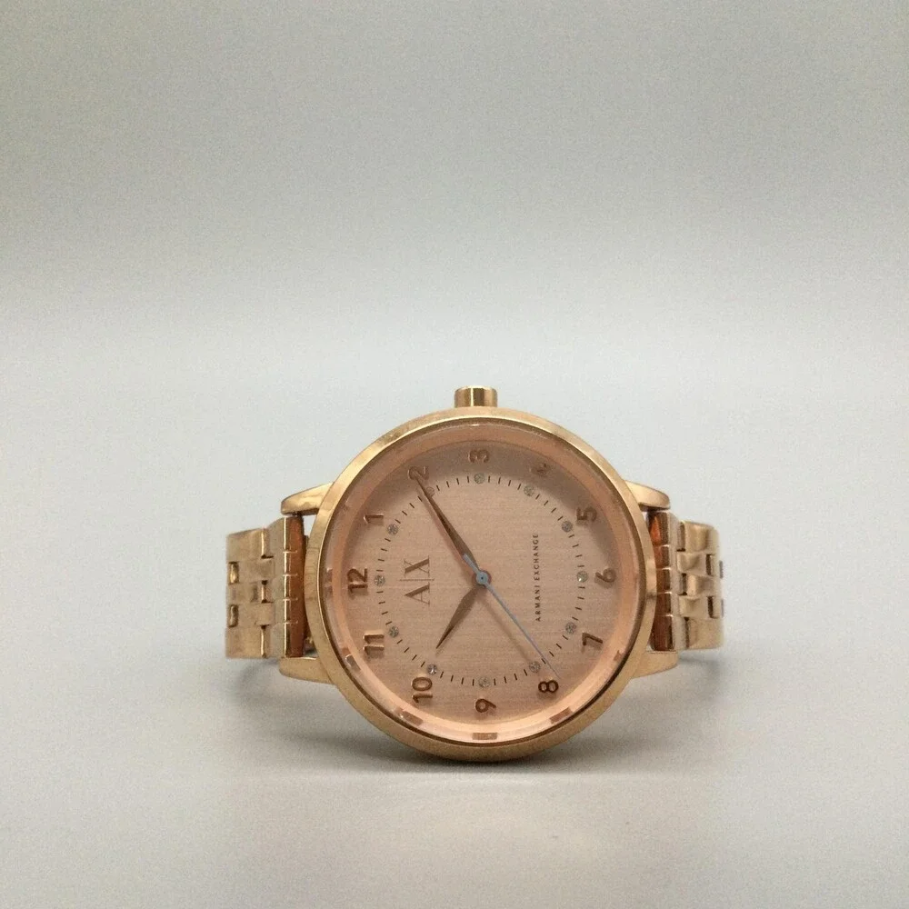 Armani Exchange AX5362 Womens Watch 38mm Rose Gold Tone Bracelet New Battery 6